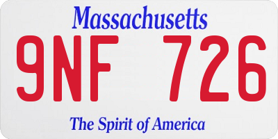 MA license plate 9NF726