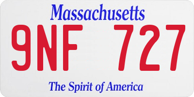 MA license plate 9NF727