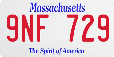 MA license plate 9NF729