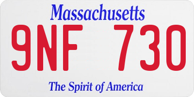 MA license plate 9NF730