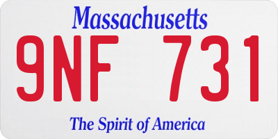 MA license plate 9NF731