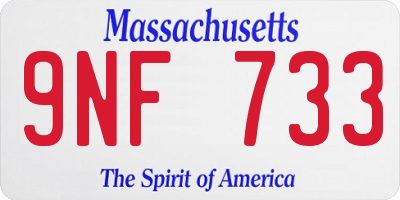 MA license plate 9NF733