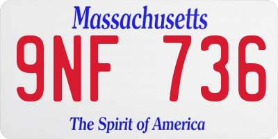 MA license plate 9NF736