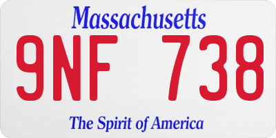 MA license plate 9NF738