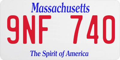 MA license plate 9NF740