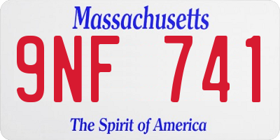MA license plate 9NF741