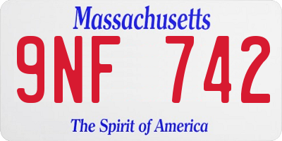 MA license plate 9NF742