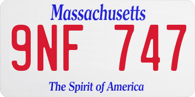 MA license plate 9NF747