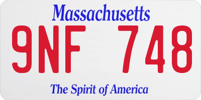 MA license plate 9NF748