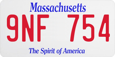 MA license plate 9NF754