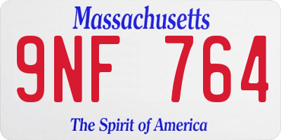 MA license plate 9NF764