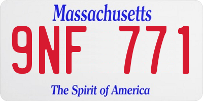 MA license plate 9NF771