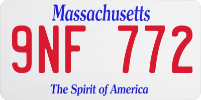 MA license plate 9NF772
