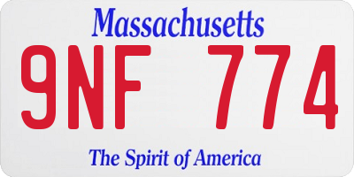 MA license plate 9NF774