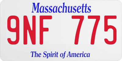 MA license plate 9NF775