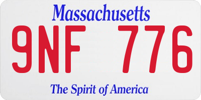 MA license plate 9NF776