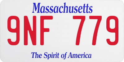 MA license plate 9NF779