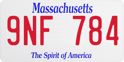 MA license plate 9NF784