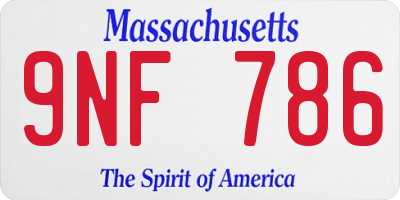 MA license plate 9NF786