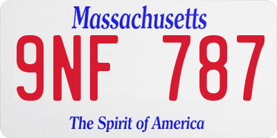 MA license plate 9NF787