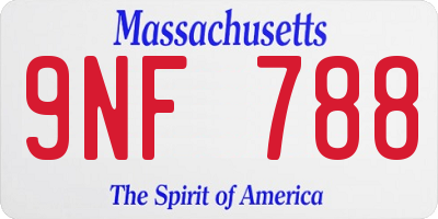 MA license plate 9NF788