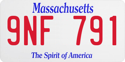 MA license plate 9NF791
