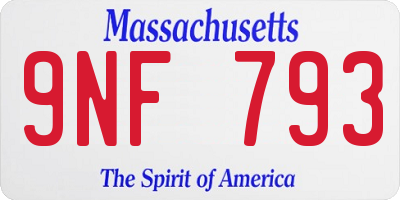 MA license plate 9NF793
