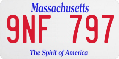 MA license plate 9NF797