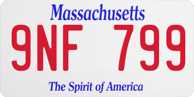 MA license plate 9NF799
