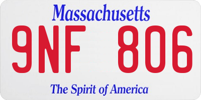 MA license plate 9NF806