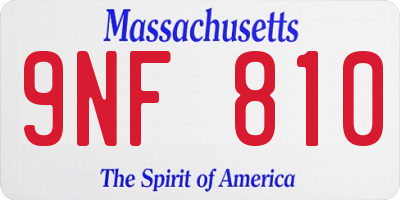 MA license plate 9NF810