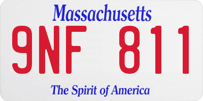 MA license plate 9NF811
