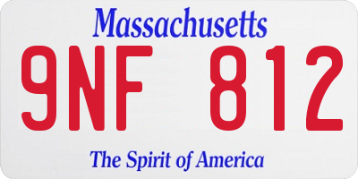 MA license plate 9NF812