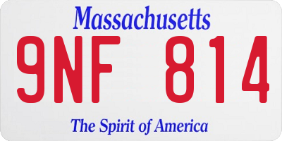 MA license plate 9NF814
