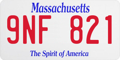 MA license plate 9NF821