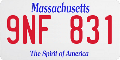 MA license plate 9NF831