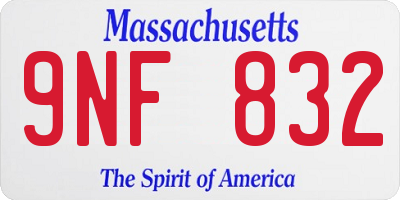 MA license plate 9NF832
