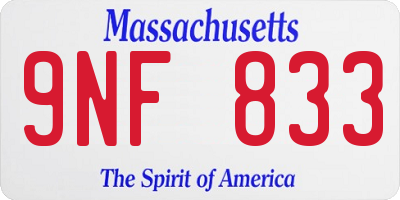 MA license plate 9NF833