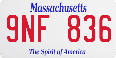 MA license plate 9NF836