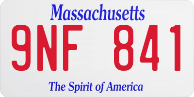 MA license plate 9NF841
