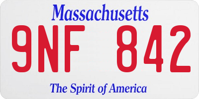 MA license plate 9NF842