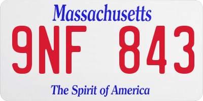 MA license plate 9NF843