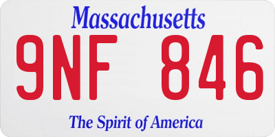 MA license plate 9NF846