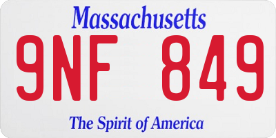 MA license plate 9NF849
