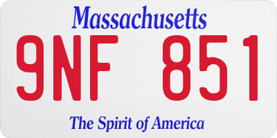 MA license plate 9NF851