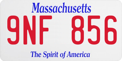 MA license plate 9NF856