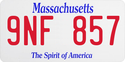 MA license plate 9NF857