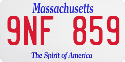 MA license plate 9NF859