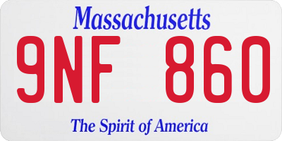 MA license plate 9NF860