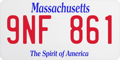 MA license plate 9NF861